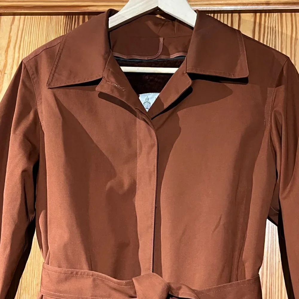 NEW Vintage Women’s London Fog Maincoats Trench Coat Rust Brown Removable Liner